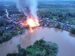 Musibah kebakaran yang terjadi di Kampung Lambing, Kecamatan Muara Lawa pada Sabtu (15/1/2022) sore kemarin. Foto : HO.