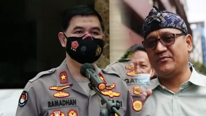 Karo Penmas Divisi Humas Polri, Brigjen Ahmad Ramadhan, membacakan hasil pemeriksaan terhadap Edy Mulyadi yang menetapkannya menjadi Tersangka, Senin (31/1/2022).Foto : HO.