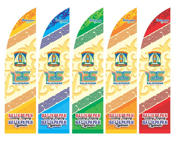 Contoh Umbul-umbul HUT ke 125 Kota Balikpapan. Foto : Website Pemkot Balikpapan.