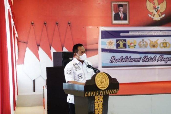 Perwakilan Kantor wilayah Kementerian Hukum dan Ham Kaltim Kepala Divisi Pemasyarakatan, Jumadi. Foto : BorneoFlash.com/Niken.