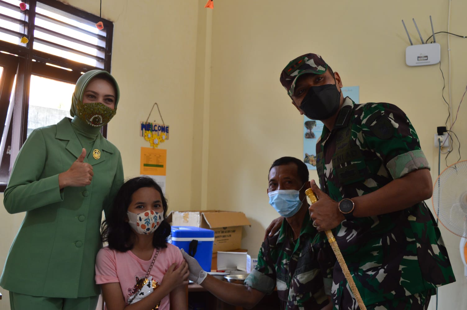 Dandim 0912/Kbr dan Ketua Persit KCK Pantau Pelaksanaan Vaksinasi Covid-19 di Gereja Masehi Advent Barong Tongkok 