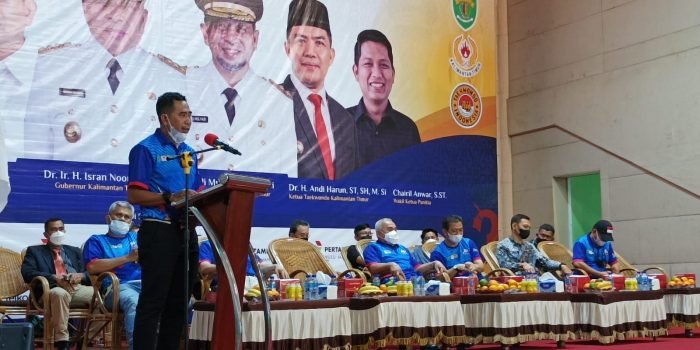  Ketua Panitia Kejuaraan Taekwondo Gubernur Cup Open Tournament Se-Kalimantan, H Yono Suherman. Foto: BorneoFlash.com/Niken.