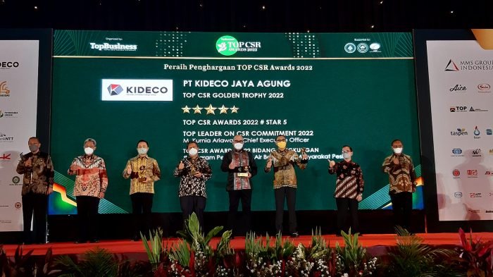 PT Kideco Jaya Agung menjadi Perusahaan Terbaik dalam TOP CSR Award 2022 dengan meraih 4 Penghargaan Bergengsi. Foto: HO.