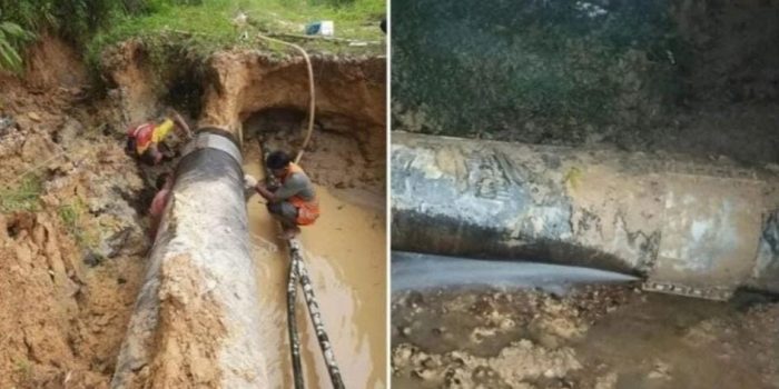 Terjadinya Kebocoran Pipa, PTMB Lakukan Perbaikan Jaringan Pipa Transmisi  
