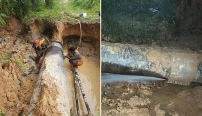 PTMB melakukan kegiatan pemeliharaan peralatan di rumah pompa Waduk Manggar Kilometer (Km) 12 dan perbaikan jaringan pipa transmisi. Foto: Ist.