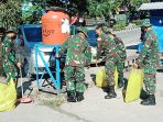 Batalyon Zeni Tempur 17/Ananta Dharma (Yonzipur 17/AD) Kodam VI/Mulawarman melaksanakan Karya Bakti di sejumlah wilayah di Balikpapan Utara, Kamis (24/3/2022). Foto: BorneoFlash.com/Niken.