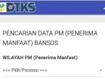 Screenshot cekbansos.kemensos.go.id. Buka cekbansos.kemensos.go.id, Cek Penerima BPNT Kartu Sembako Online Cair April 2022. 