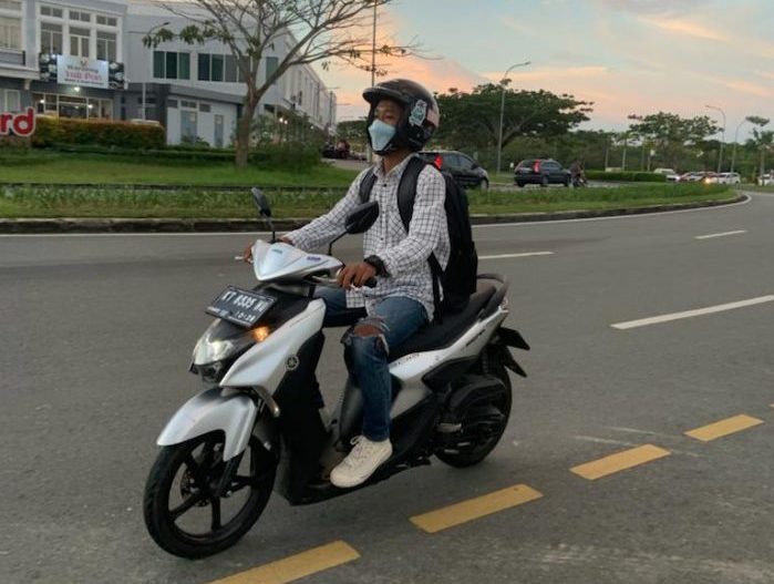 Yamaha Gear 125 yang telah dikenal sebagai “Matic Multiguna”  dengan desain modern dan tangguh benar-benar asyik dan sangat membantu saat lebaran. Foto: HO.