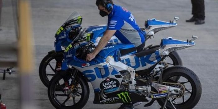 Tim Suzuki memilih bungkam soal rumor kemundurannya dari MotoGP, suasana di paddock Suzuki tidak bergairah saat tes di Sirkuit Jerez, Senin (2/5/2022).