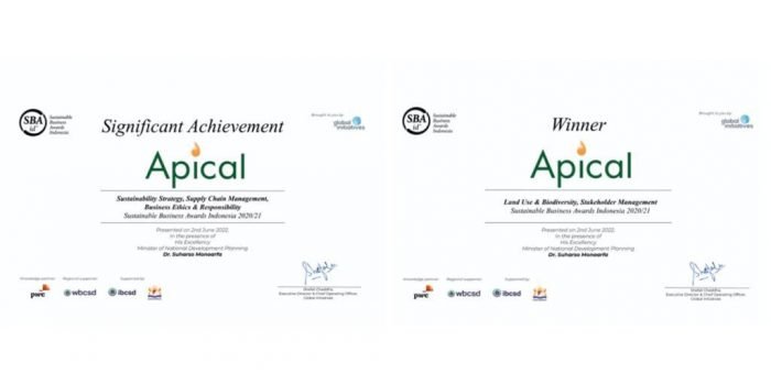 Apical Group Menangkan Lima Penghargaan di Sustainable Business Award Indonesia 2020/2021 
