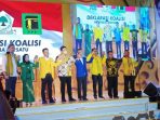 Partai Golkar Kalimantan serta Partai Pendukung yang tergabung dalam KIB yakni PAN dan PPP, mendeklarasikan Airlangga Hartarto sebagai Capres untuk Pilpres tahun 2024, di Balikpapan Sport Convention Center (BSCC/DOME) Jumat (17/6/2022) malam. Foto: BorneoFlash.com/Niken.