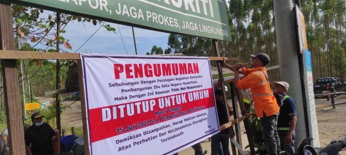 Titik Nol Ibu Kota Negara (IKN) Nusantara sementara di tutup. Foto: BorneoFlash.com/Ist.