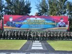 Apel kehormatan yang dipimpin oleh Pangdam VI/Mlw dan Mayjen TNI Teguh Pudjo Rumekso yang berlangsung di lapangan Makodam Balikpapan Rabu pagi (20/7/2022). Foto: HO/Penda, VI/Mlw.