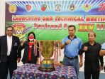 Launching dan technical meeting dalam rangka turnamen sepak bola Danlanud Cup ke XXV tahun 2022, di Gedung Nurtanio Pangkalan TNI AU Dhomber Kaltim, Minggu (14/8/2022. Foto: BorneoFlash.com/Niken.