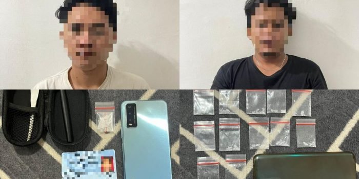 Pelaku dan barang bukti pelaku penyalahgunaan Narkotika. Foto: HO/Humas Polda Kaltim.