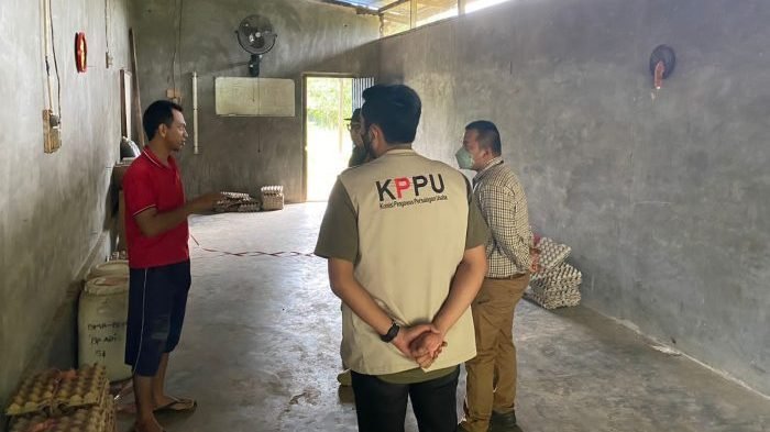 Kantor Wilayah (Kanwil) V Komisi Persaingan Pelaku Usaha (KPPU) Balikpapan saat tinjauan Ke produsen telur ayam di Kota Balikpapan, Minggu (28/8/2022). Foto:BorneoFlash.com/Niken.