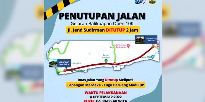 DPOP Gelar Balikpapan Open 10K pada Minggu 4 September 2022, Pemkot Tutup Jalan Jenderal Sudirman Selama 2 Jam  