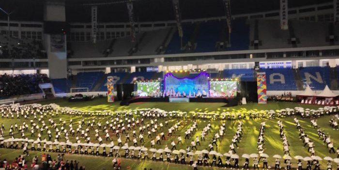 Kemeriahan Puncak Haornas ke XXXIX Tahun 2022 di Stadion Batakan pada hari Jumat (9/9/2022) malam. Foto: BorneoFlash.com/Niken. 