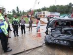 Kecelakaan lalu lintas di Jalan Soekarno Hatta KM 24 Kecamatan Balikpapan Utara, yang terjadi sekitar pukul 23.00 WITA pada hari Selasa (20/9/2022). Foto: BorneoFlash.com/Ist.