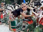 Kegiatan festival budaya Hudoq Pekayang di Data Nah Kecamatan Long Pahangai Mahakam Ulu. Pada Jumat (14/10/2022). Foto: HO.