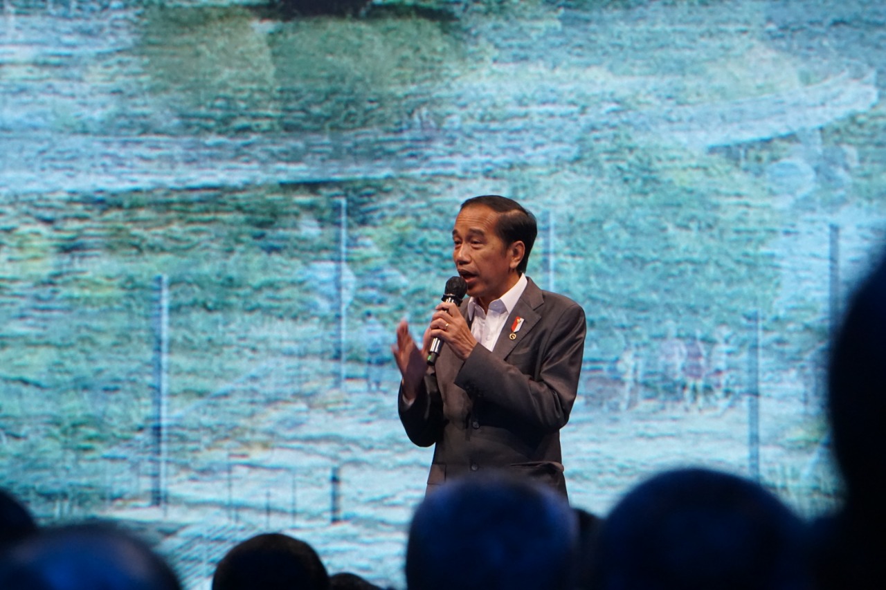 Presiden Joko Widodo saat membuka Ibukota Nusantara Sejarah Baru Peradaban Baru