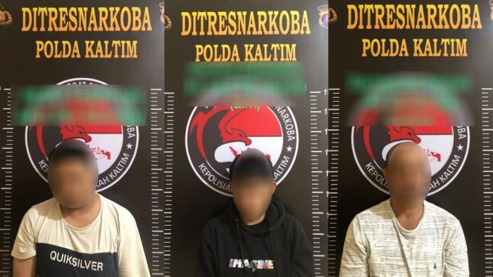 Tiga orang pelaku penyalahgunaan Narkotika jenis Sabu berhasil diamankan oleh pihak Kepolisian. Foto: HO/Humas Polda Kaltim.