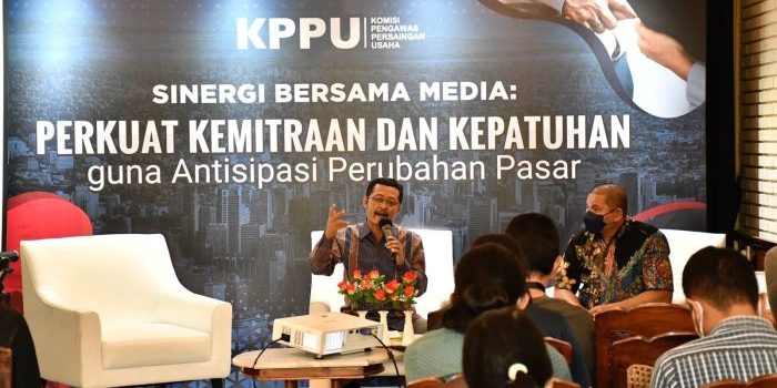 Ketua Komisi Pengawas Persaingan Usaha (KPPU), M. Afif Hasbullah saat menghadiri pertemuan tahunan dengan media di Jakarta, pada 1 Desember 2022. Foto: BorneoFlash.com/Ist.