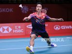 Tunggal putra Indonesia Anthony Sinisuka Ginting melewati babak pertama Malaysia Open 2023 usai mengalahkan wakil Hong Kong Ng Ka Long dengan skor 17-21, 21-18, 21-18 di Axiata Arena, Kuala Lumpur, Malaysia, Selasa (10/1/2023).