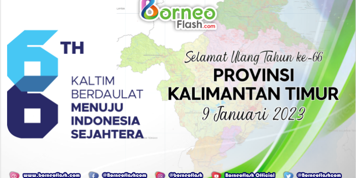 BorneoFlash.com mengucapkan Selamat Hari Ulang Tahun Ke-66 Provinsi Kalimantan Timur.