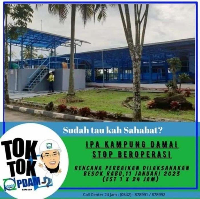 Foto: Instagram Perumda Tirta Manuntung Balikpapan (PTMB).