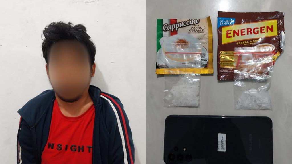 Ditresnarkoba Polda Kaltim Amankan Narkotika Jenis Sabu Seberat 10 Gram dari Seorang Pria