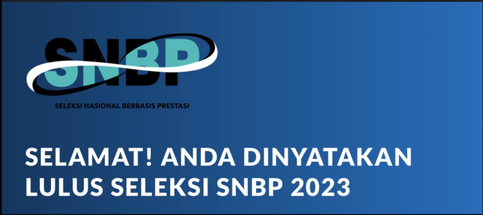 Tangkap Layar Pengumuman Seleksi SNBP 2023