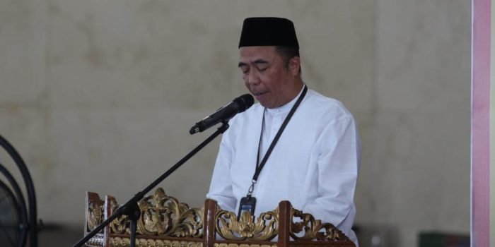 Kepala Perwakilan Bank Indonesia Balikpapan, R Bambang Setyo Pambudi saat memberikan sambutan pada kegiatan Umat Peduli Inflasi yang berlangsung di Balikpapan Islamic Center Balikpapan, pada hari Jumat (24/3/2023).(Foto:BorneoFlash.com/Niken).