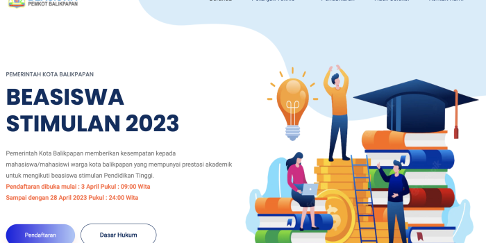 Dibuka! Pendaftaran Beasiswa Stimulan Kota Balikpapan Tahun 2023