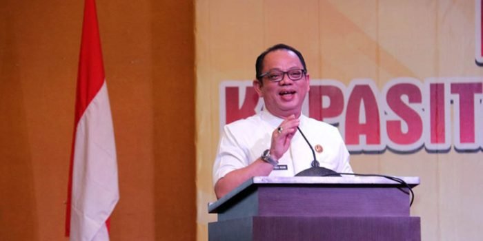 Sekretaris Daerah (Sekda) Dr. Stephanus Madang menghadiri dan membuka secara resmi acara Penguatan Pemahaman Kapasitas Sumber Daya Manusia (SDM) melalui Aplikasi TEPRA, di Ballroom Hotel Aston Samarinda, Rabu (12/04/2023). Foto: HO/Prokopim Mahulu.