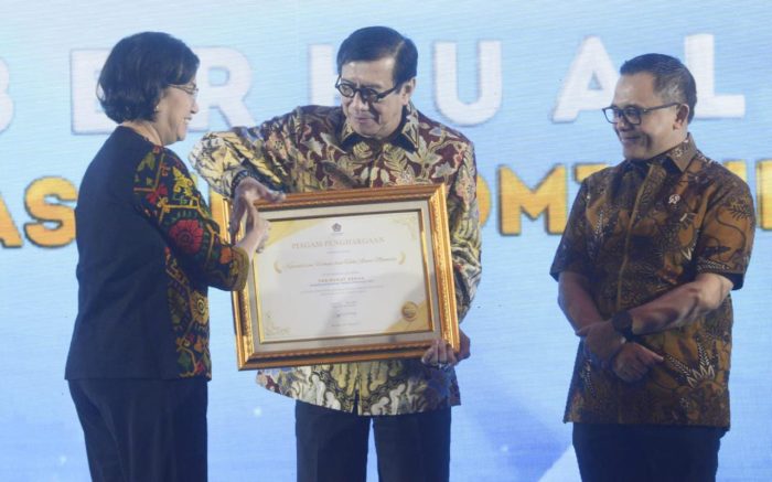 Kementerian Hukum dan HAM berhasil meraih penghargaan atas kinerja anggaran terbaik tahun 2022, Rabu (17/05/2023). Foto: BorneoFlash.com/Ist.