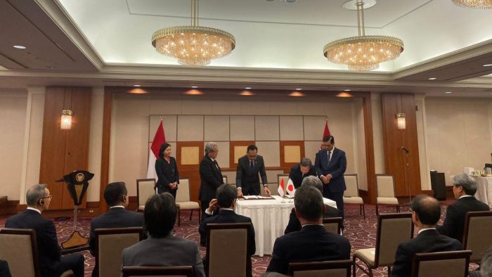 Kepala Otorita Ibu Kota Nusantara, Bambang Susantono pada sesi bisnis forum IKN di sela-sela rangkaian agenda Konferensi Tingkat Tinggi G7 yang digelar di Hotel Grand Prince, Hiroshima, Jepang, pada Minggu (21/05/2023). Foto: HO.