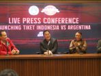 Peluncuran tiket ini diumumkan dalam Konferensi Pers yang diadakan di Ruang Press Conference, Stadion Gelora Bung Karno. Senin (29/5/2023). Foto: HO/pssi.org.