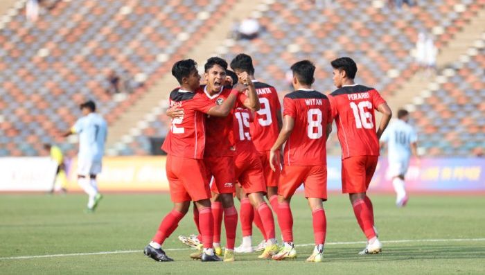Tim U-22 Indonesia kembali sukses meraih kemenangan seusai menaklukkan Myanmar dengan skor telak 5-0 di Stadion National Olimpiade Phnom Penh, Kamboja, Kamis (4/5/2023). Foto: HO/pssi.org.