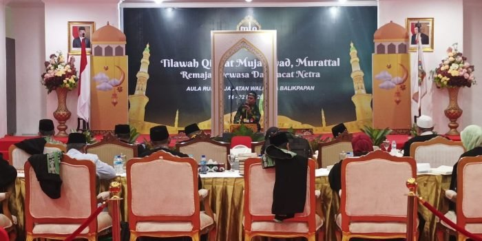 Peserta kategori Canet mengikuti pelaksanaan MTQ ke 44 Tingkat Provinsi Kaltim Tahun 2023, di Rumah Jabatan Wali Kota Balikpapan, pada hari Jumat (19/5/2023).(Foto:BorneoFlash.com/niken).