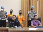 Kabid Humas Polda Kaltim Komisaris Besar Yusuf Sutejo bersama Kasubdit Renakta Ditreskrimum Polda Kaltim, AKBP Teguh Nugroho dalam press release pengungkapan kasus TPPO, di Gedung Mahakam Polda Kaltim, Jumat (16/6/2023). pada hari Jumat (16/6/2023). Foto: BorneoFlash.com/Ist.