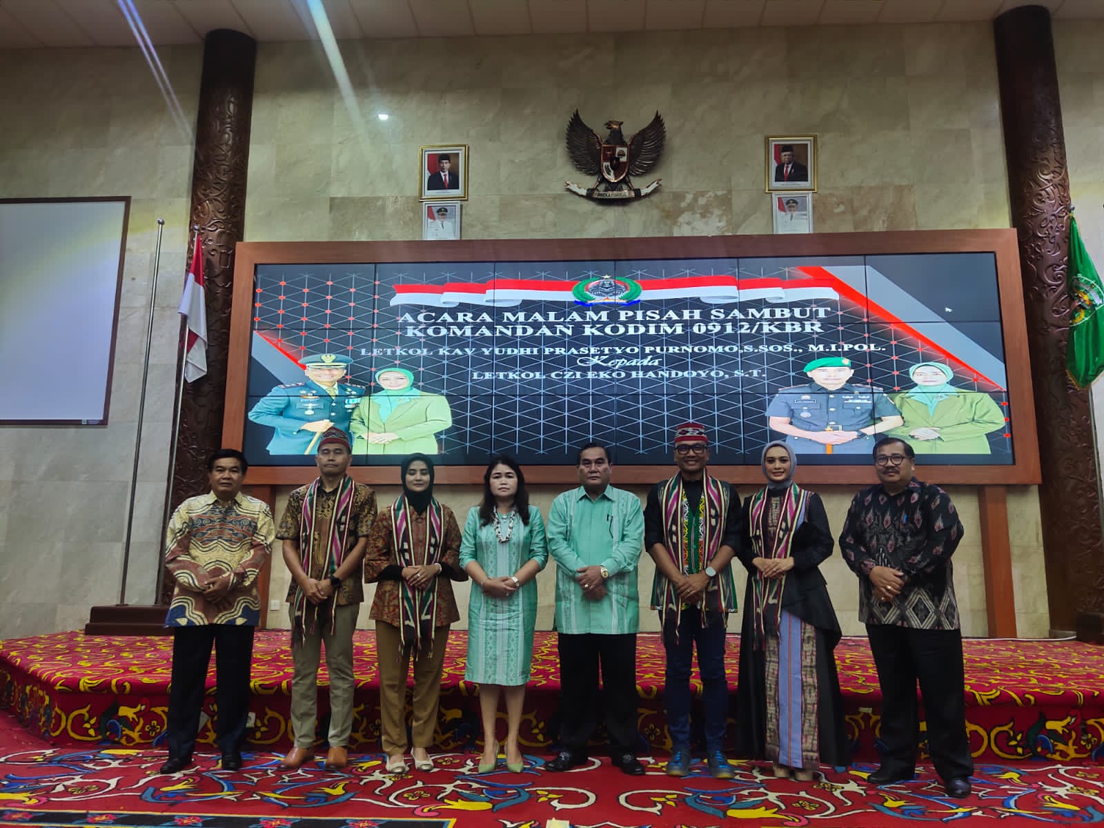 Malam Pisah Sambut Dandim 0912/KBR, Letkol Czi Eko Handoyo Gantikan Letkol Kav Yudhi Prasetyo Purnomo