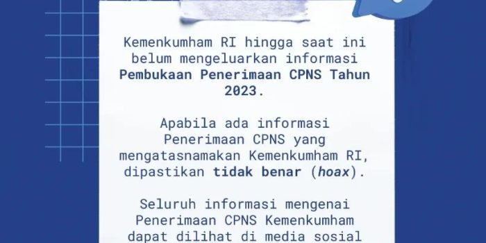 Kemenkumham RI Belum Buka Penerimaan CPNS Tahun 2023, Cek Situs Resmi