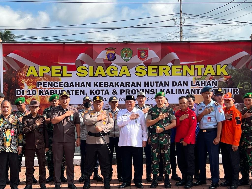 Polres Kubar Apel Siaga Serentak Pencegahan Karhutla, Turut Dihadiri Bupati FX Yapan