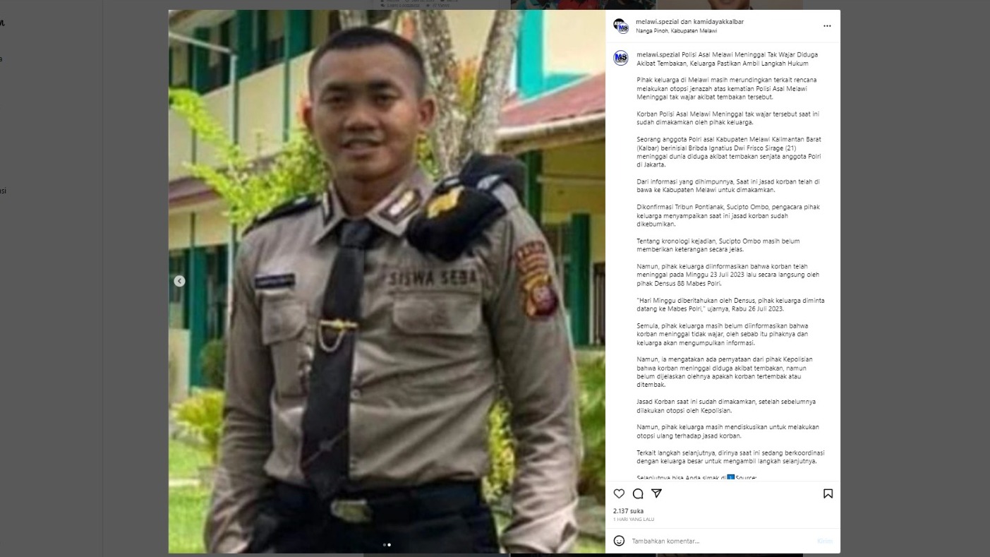 Polisi Tembak Polisi di Bogor Disebut Kelalaian, Bripda IMS dan Bripka IG Jadi Tersangka