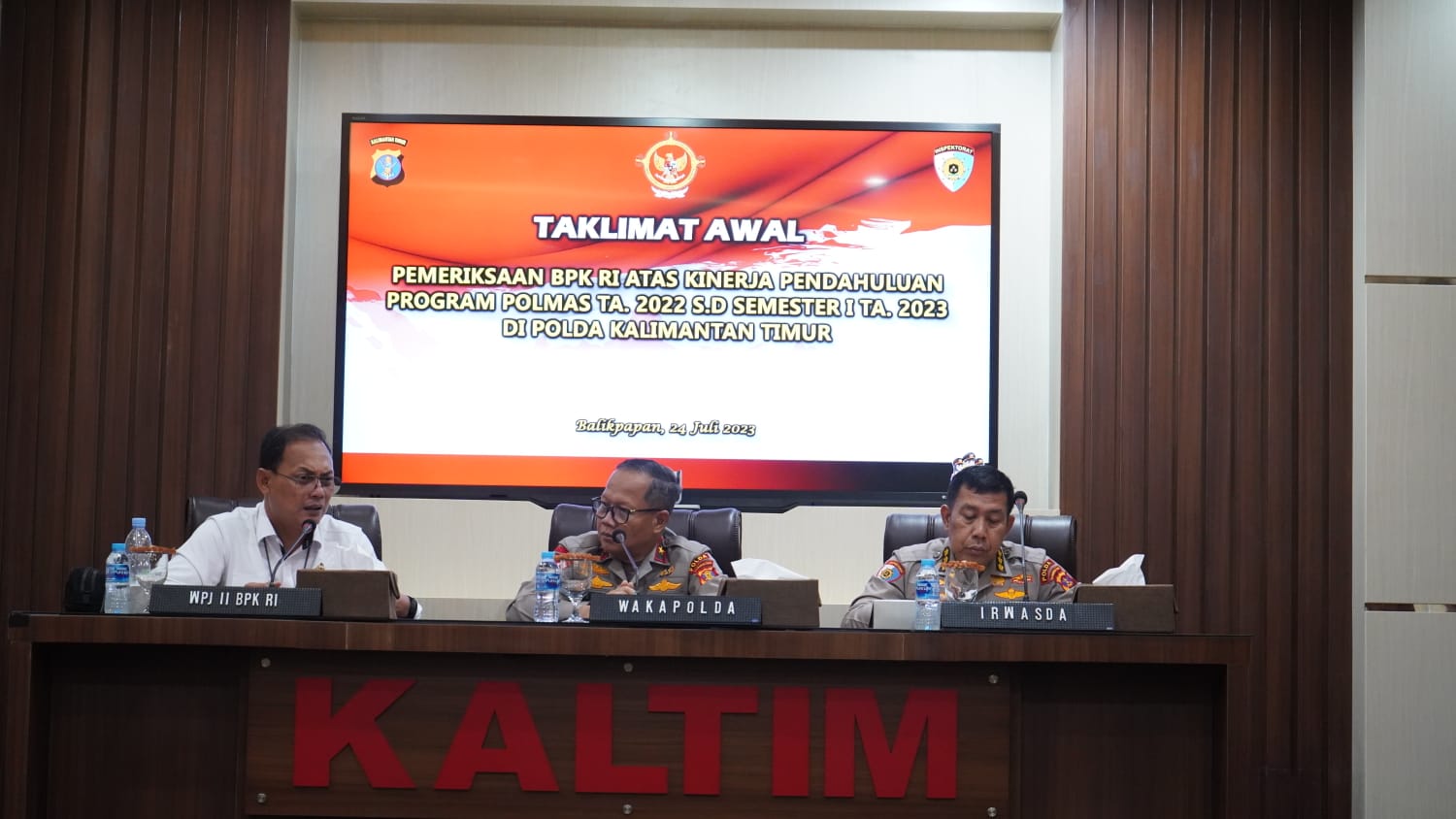 Audit Kinerja dan Anggaran di Polda Kaltim, Wakapolda Terima Tim BPK RI