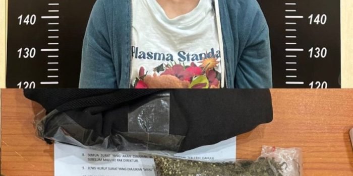 Direktorat Narkotika Polda Kaltim berhasil mengungkap kasus penyalahgunaan narkotika jenis ganja di wilayah Jalan Syarifuddin Yoes Ruko Pelangi B Poin Blok D No 06-08 Sepinggan Baru Balikpapan. Minggu (6/8/2023). Foto: HO/Humas Polda Kaltim.