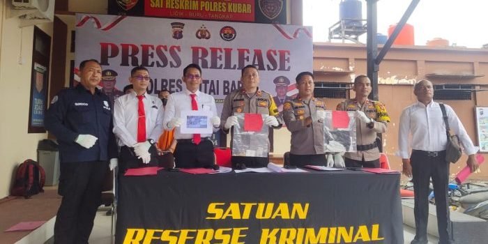Polres Kubar Gelar konferensi pers Kasus Pencabulan dan Pencurian di Wilayah Hukum Kabupaten Kutai Barat, Senin (7/8/2023). Foto: BorneoFlash.com/Lilis.