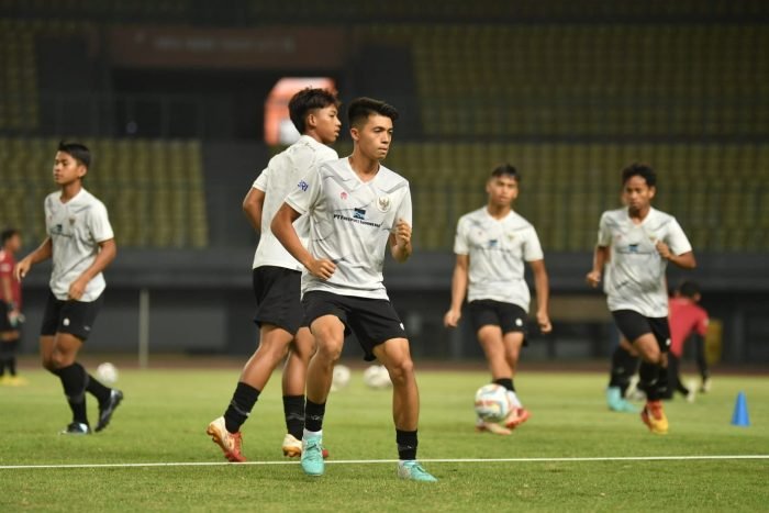 Tim U-17 Indonesia akan melakoni uji coba internasional melawan Korea Selatan U-17 di Stadion Patriot Candrabhaga, Bekasi, Rabu (30/8/2023). Foto: HO/pssi.org.
