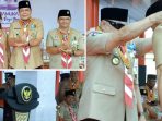Bupati Mahulu Bonifasius Belawan Geh menerima Tanda Penghargaan Lencana Melati di Lapangan Gedung Balikpapan Sport and Convention Center. Senin (28/08/2023). Foto: HO/Prokopim mahulu.